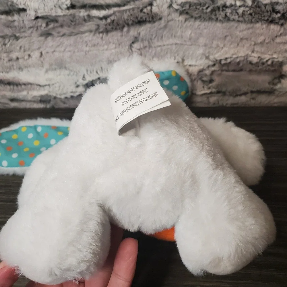 White Easter Bunny Plush Nibbles w/ Carrot‎ Polka Dot Ears American Greetings 8